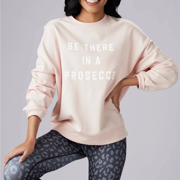 NWT Mud Pie Allie Graphic Sweatshirt - Be There In A Prosecco! - Picture 2 of 3